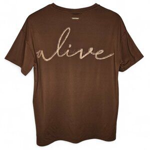 Gymshark x Whitney Simmons Oversized Shirt Women's Alive Spell Out Wicking S